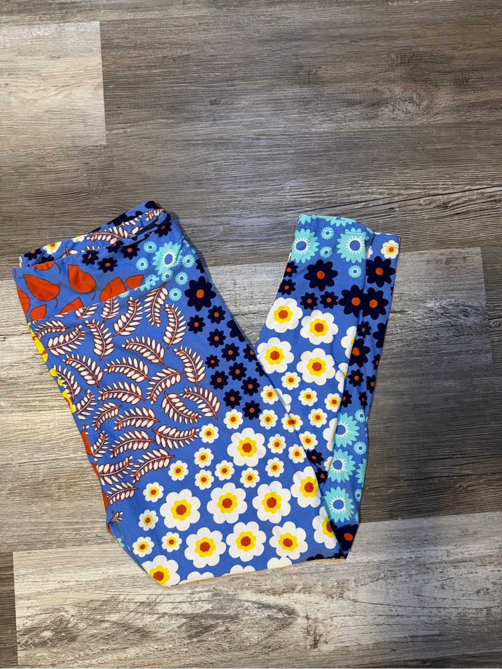 LuLaRoe TC2 Retro Floral Patchwork Soft Leggings 18-24